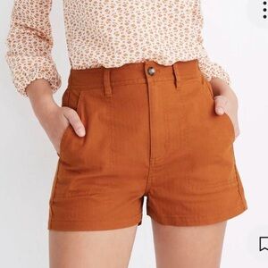 Madewell Women's High Waist Rust Orange Shorts